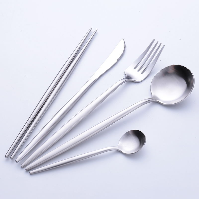 18/8 stainless steel Nordic style ins style Portuguese cutlery set knife, fork and spoon 5pcs set - 副本