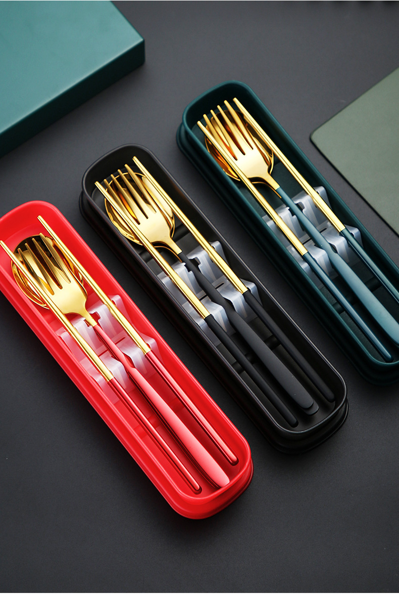 Food grade 18/8 stainless steel tableware portable set travel outdoor Korean spoon