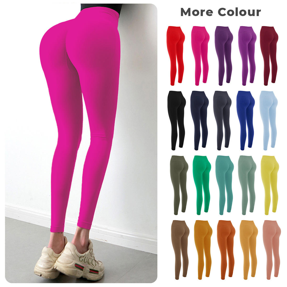 Cross-border Peach Hip Fitness Pants in Europe and the United States Running Bottom Sports Tights with Hip Lift High Waist Elastic Yoga Pants