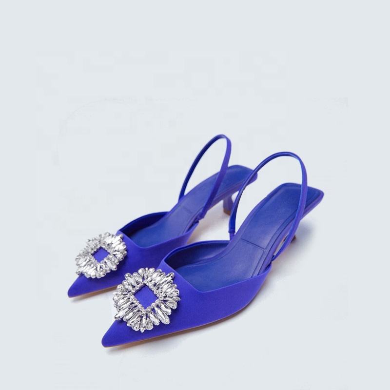 New Summer Ladies Classic Rhinestone Temperament Fairy Pointed Muller Wedding Shoes Women Flat Sandals