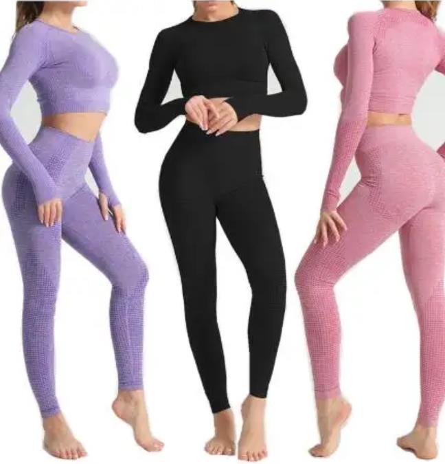 Seamless Yoga Set 2 Piece Sports Shirts Crop Top Leggings Sport Fitness suit