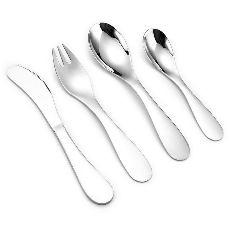 High Quality 18/10 Stainless Steel Fork Knife Spoon Custom logo baby Cutlery set