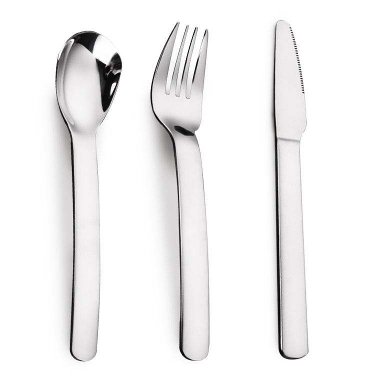 Luxury High Quality Stainless Steel Children Kids Metal Spoons Forks Knives Baby Cutlery Set